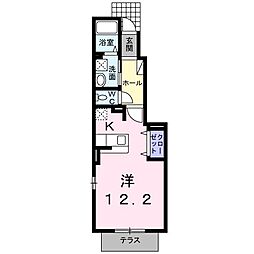 カーサプリマ 1Kの間取図画像