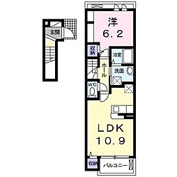 ベルソレイユ 1LDKの間取図画像