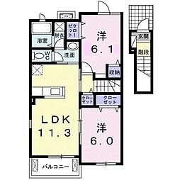 ファイブリング2 2LDKの間取図画像
