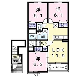 エレガントヒル3B 3LDKの間取図画像