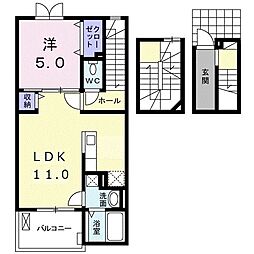 エクセル 3階1LDKの間取り