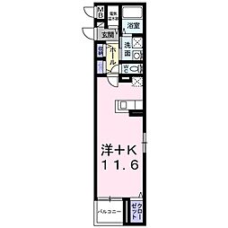 シェトラール ワンルームの間取図画像