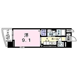ヴォロンティエ 7階1Kの間取り
