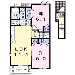 アクティブ・ウィング8 2LDKの間取図画像