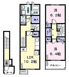 サングレイス港 2階2LDKの間取り