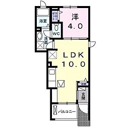 ルフィー 1LDKの間取図画像