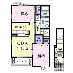 グランデストラーダA 2LDKの間取図画像