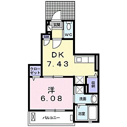 セレノ 1階1DKの間取り