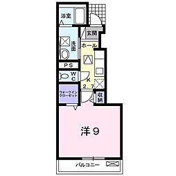 シャイン 1Kの間取図画像