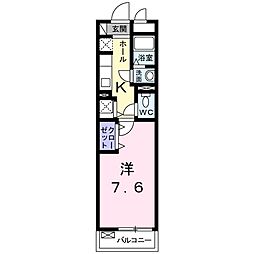 京阪本線 伏見桃山駅 徒歩23分の賃貸マンション 2階1Kの間取り