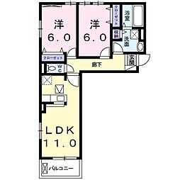 JR横須賀線 逗子駅 バス36分 横須賀市民病院下車 徒歩5分の賃貸アパート 1階2LDKの間取り