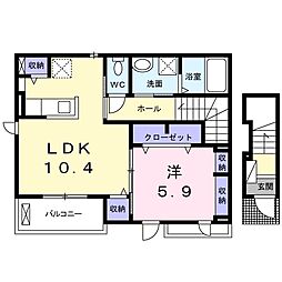 カトレア3 1LDKの間取図画像