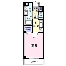 京阪本線 石清水八幡宮駅 徒歩5分の賃貸マンション 1階1Kの間取り