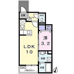 西武新宿線 下井草駅 徒歩16分の賃貸アパート 1階1LDKの間取り