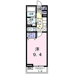 ラフィネ2 1Kの間取図画像
