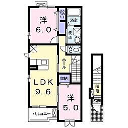 サンフォレスト 2LDKの間取図画像