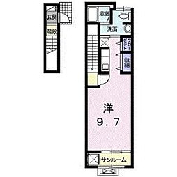 フラーリッシュ ワンルームの間取図画像