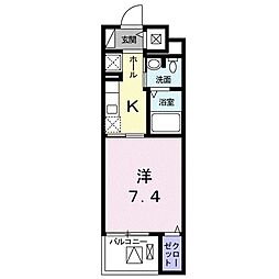 JR高崎線 尾久駅 徒歩8分の賃貸マンション 3階1Kの間取り