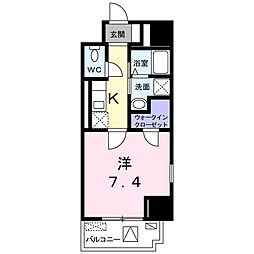東武東上線 大山駅 徒歩7分の賃貸マンション 7階1Kの間取り