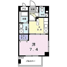 エアリー 1Kの間取図画像