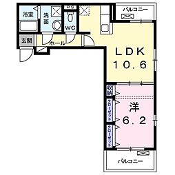 京阪本線 伏見桃山駅 徒歩29分の賃貸アパート 2階1LDKの間取り