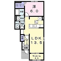 メゾンけやきA 1LDKの間取図画像