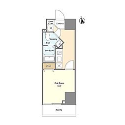 京急本線 大森海岸駅 徒歩9分の賃貸マンション 10階1Kの間取り