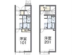 レオネクスト白仙 1Kの間取図画像