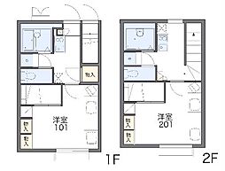 JR両毛線 佐野駅 徒歩26分の賃貸アパート 2階1Kの間取り