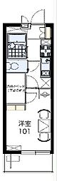レオパレスAZUMA 1Kの間取図画像