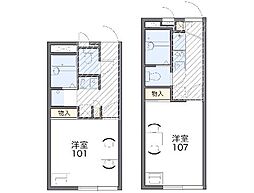 レオパレス富士見 1Kの間取図画像