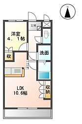 エスポアール 2階1LDKの間取り