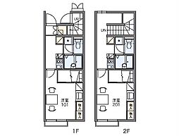 レオパレスＨＯＰＥ28 2階1Kの間取り