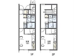 レオパレスヴェルシュ 1Kの間取図画像