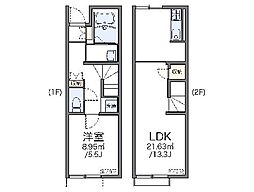 伊豆箱根鉄道駿豆線 田京駅 徒歩5分の賃貸アパート 1階1LDKの間取り