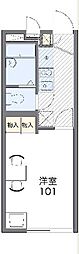 レオパレスコザカ8 1Kの間取図画像