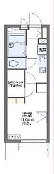 レオパレスクレージュ 1Kの間取図画像