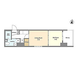 アクシーズタワー大門町 10階2Kの間取り