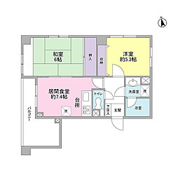 YM花小金井 2DKの間取図画像