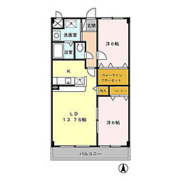 AvenirCiel 2LDKの間取図画像