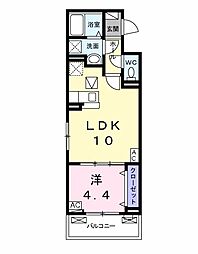 JR東海道本線 西岐阜駅 徒歩27分の賃貸アパート 2階1LDKの間取り