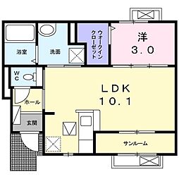 埼玉高速鉄道 川口元郷駅 徒歩24分の賃貸アパート 1階1LDKの間取り