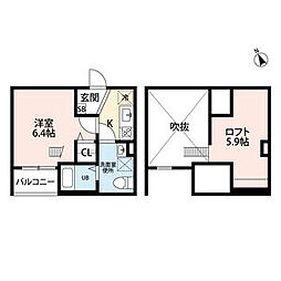 ヒラソル守山(ヒラソルモリヤマ) 1階1Kの間取り