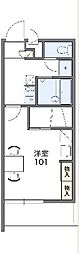 レオパレスKSPIRIT百合鴎 1Kの間取図画像