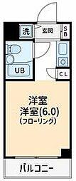 ワコーレ花小金井 6階ワンルームの間取り