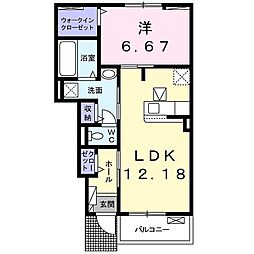 JR山陰本線 八木駅 徒歩3分の賃貸アパート 1階1LDKの間取り