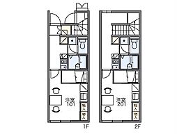 レオパレスラフィーネＡ 1階1Kの間取り