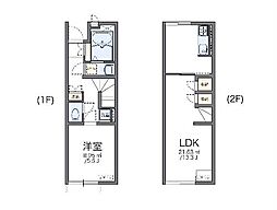 レオネクストアリオール沼田III 1階1LDKの間取り