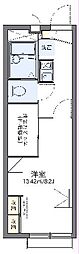 レオパレスエクレール2 1Kの間取図画像
