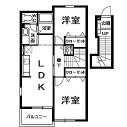 サンガーデン・フォー 2DKの間取図画像